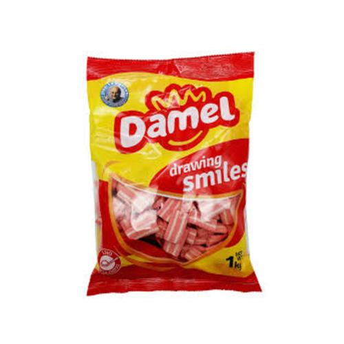 Pink and White Licorice Strip in Bag