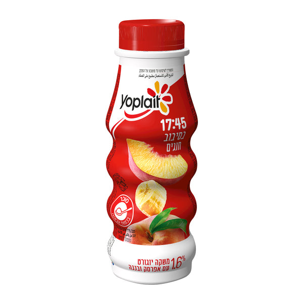 Yogurt drink with peach and banana 1.5%