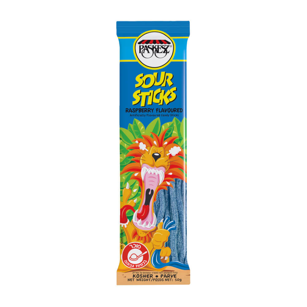 Sour Raspberry Sticks 50g