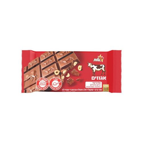 Milk chocolate with hazelnut pieces