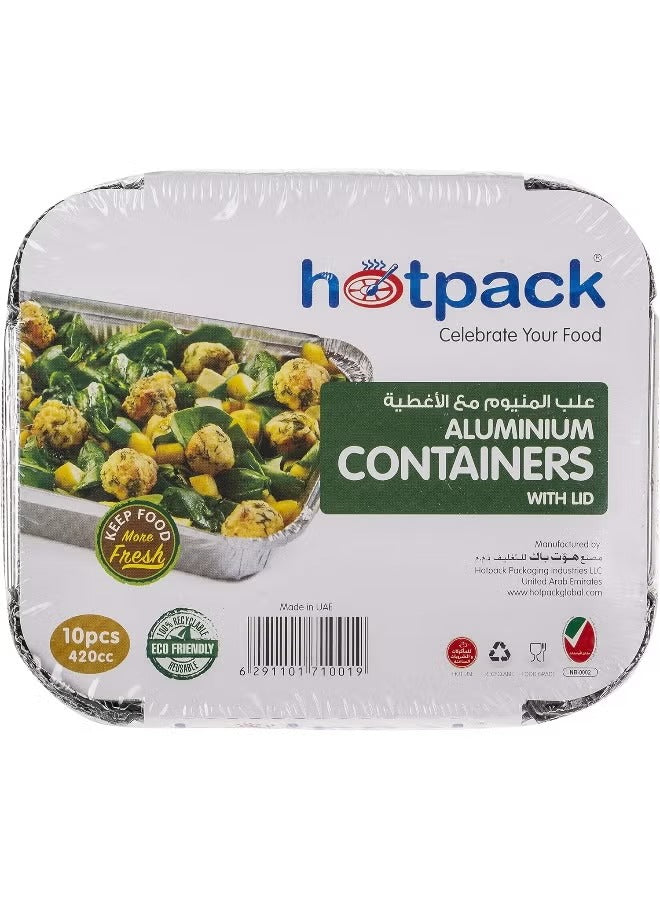 Aluminium Container 10 Pc - 420 cc